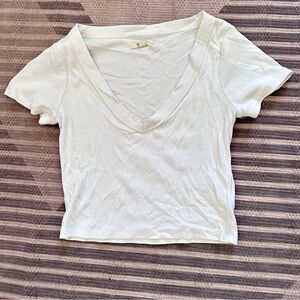 Classic White Madewell deep V-Neck Women's Tee
